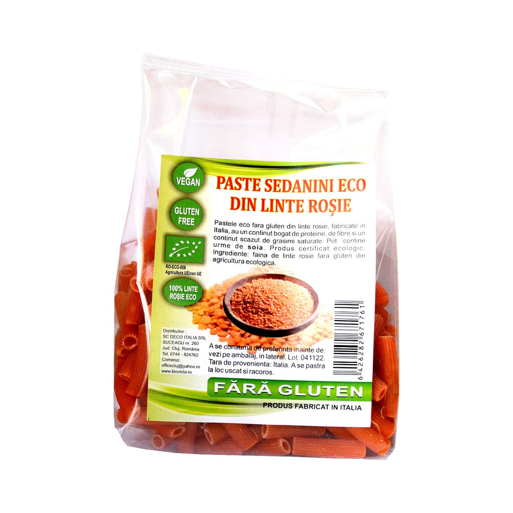 Paste sedanini fara gluten din linte rosie, BIO 250 g