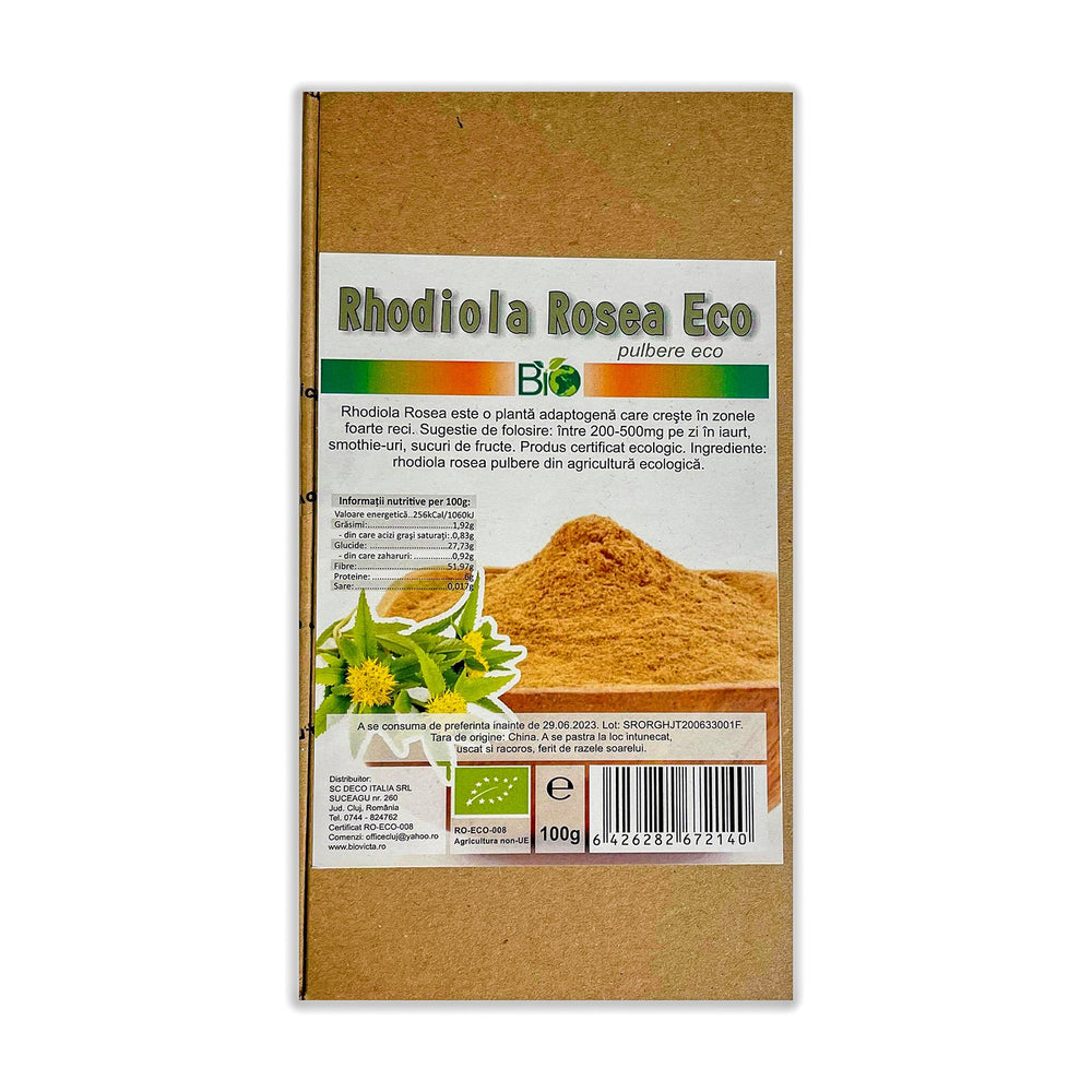 Rhodiola Rosea ECO pulbere, BIO 100 gr.
