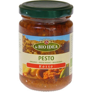 Pesto roșu cu roșii uscate la soare BIO LBI 140g — pomodori secchi italieni, ulei măsline extravirgin, usturoi