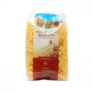 Paste Rigatoni cu quinoa din grâu dur sicilian BIO LBI 500g — paste tubulare striate, profil proteic superior