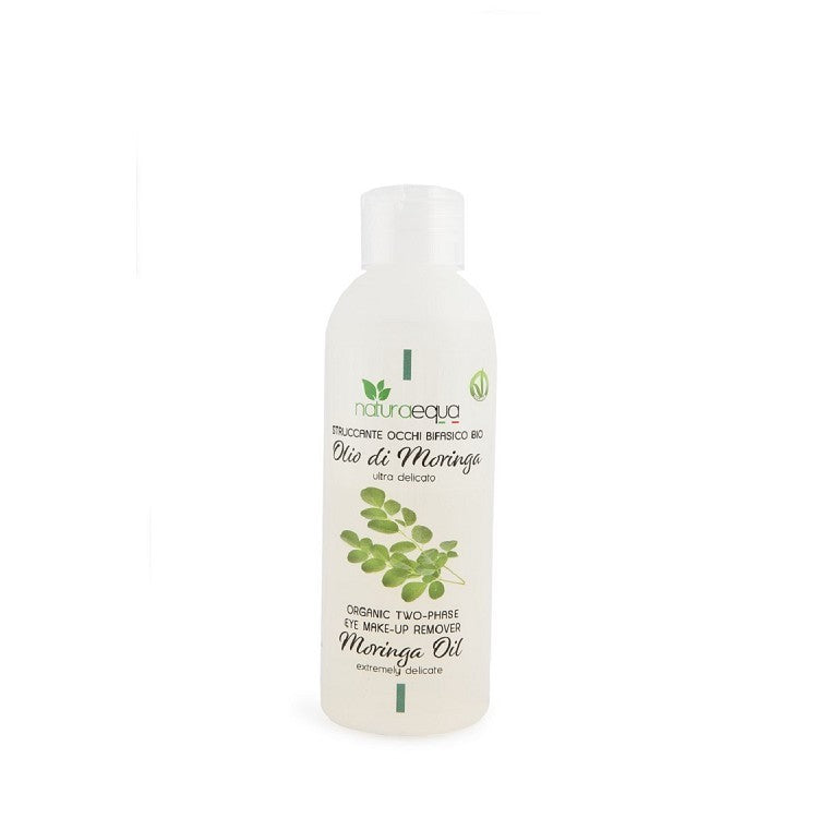 Demachiant BIO bifazic pentru ochi cu ulei de moringa, 150ml — îndepărtează machiajul waterproof, fără lacrimi, fără parfum