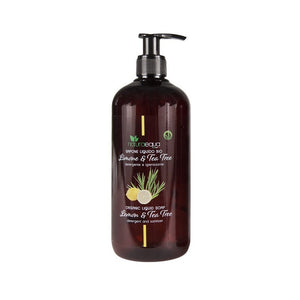 Săpun lichid BIO cu lămâie și arbore de ceai 500ml — pH 5.5 antibacterian natural cu uleiuri esențiale lămâie sicilian + Melaleuca alternifolia, AIAB Vegan testat nichel fabricat în Italia
