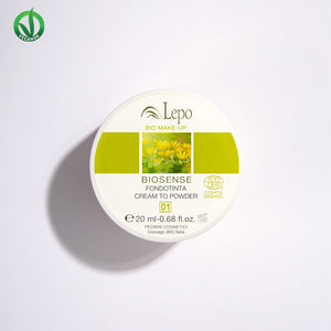 Fond de ten BIO Cream to Powder cu cocos, 20ml — finish mat luminos, ulei de cocos și jojoba BIO, amidon de tapioca, fără talc și silicon