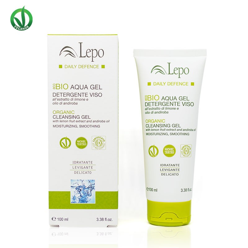 Gel BIO de curățare facială cu lămâie și andiroba — extract de lămâie cu AHA naturali, ulei de andiroba calmant, fără SLS