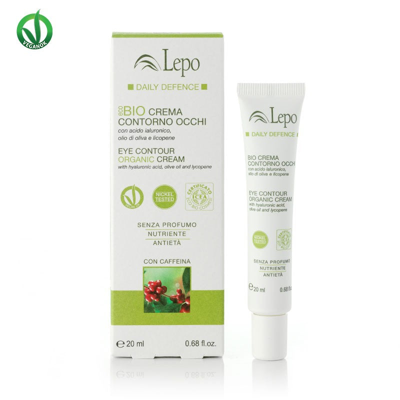 Cremă contur ochi BIO cu acid hialuronic și măsline 30ml — fără parfum, cu licopen antioxidant pentru ten sensibil