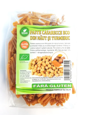Paste casarecce BIO fara gluten cu naut si curcuma, 250g