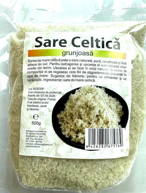 Sare Celtica grunjoasă, 100% naturală, 500g