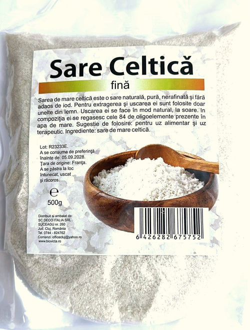 Sare Celtică fină, 100% naturală, 500g
