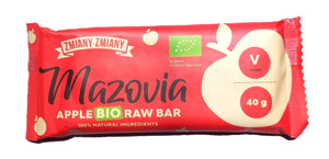 Baton raw BIO cu mere 40g, Mazovia — 38% mere, stafide și caju din agricultura ecologică, vegan