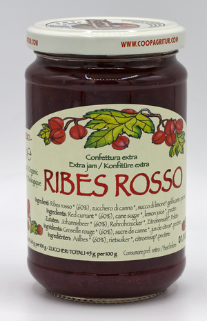 Gem artizanal din coacăze roșii BIO 330g — Ribes rubrum, fără conservanți, fabricat în Italia