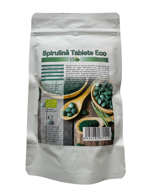 Spirulina tablete 500 mg, BIO  300 buc
