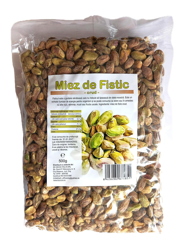 Fistic crud miez natural decojit, 500g — Pistacia vera din zonele muntoase ale Iranului, bogat în proteine și minerale