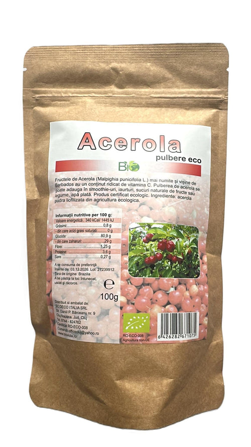Acerola liofilizata pulbere (pudra) bio eco 100g