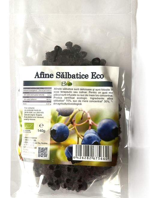 Afine salbatice indulcite cu suc de mere, 140g