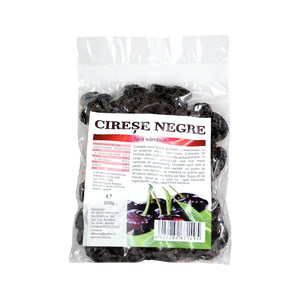 Cireșe negre uscate fără sâmburi 200g - Prunus avium varietăți închise la culoare, fără zahăr adăugat