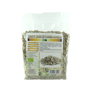 Seminte floarea soarelui RAW BIO 250g - Helianthus annuus decorticate certificat ecologic, vitamina E concentrata, magneziu, proteine vegetale, gust nuca dulce