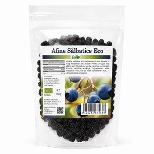 Afine de pădure uscate 140g îndulcite cu suc de mere — ambalaj Biovicta