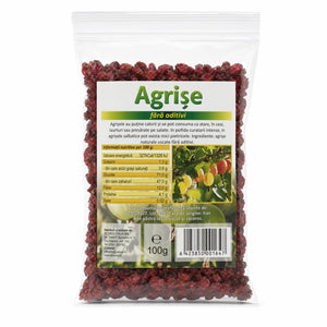 Agrișe roșii sălbatice uscate 100g — ambalaj Biovicta