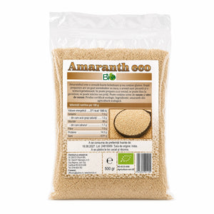 Amaranth BIO 500g, semințe pure fără gluten din agricultura ecologică — ambalaj Biovicta
