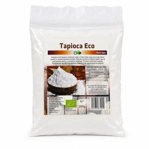 Amidon de tapioca BIO 200g — pungă transparentă cu eticheta completă, liant lejer Vietnam, Biovicta