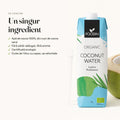 Apă de cocos 1 L: un singur ingredient, fără zahăr adăugat, fără arome, certificată ecologic, Biovicta