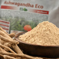 Macro textură pulbere ashwagandha BIO din rădăcini măcinate 100% pure