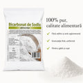 Bicarbonat de sodiu 100% pur, calitate alimentară — infografic