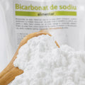 Macro textură pudră pură bicarbonat de sodiu NaHCO3 fără aluminiu