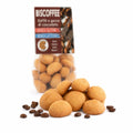 Biscuiți BIO cu cafea și picături de ciocolată fără gluten și fără lactoză, grămadă alături de pachet, biscotti al caffè italieni, Biovicta