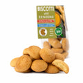 Biscuiți BIO cu ghimbir fără gluten și fără lactoză, grămadă alături de pachet, biscotti allo zenzero italieni, Biovicta