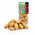 Biscuiți LUNE BIO cu hrișcă și afine fără gluten și fără lactoză, grămadă alături de pachet, biscotti italieni grano saraceno e mirtilli, Biovicta