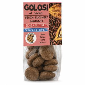 Biscuiți cu cacao fără zahăr adăugat, fără gluten și fără lactoză, biscotti al cacao italieni, Biovicta