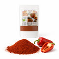Boia dulce, BIO 120g, boia dulce măcinată și ardei roșii proaspeți, prezentare lifestyle, Biovicta