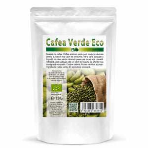 Cafea verde măcinată BIO 250g Biovicta, eticheta cu certificare ecologică RO-ECO-008