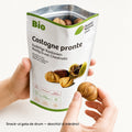 Castane coapte și decojite BIO — snack gata de drum, deschizi și mănânci