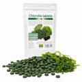 Chlorella tablete, BIO, 500x500mg (250g) — tablete Chlorella vulgaris și pudră prezentare lifestyle, Biovicta