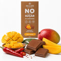 Ciocolată BIO Mulate cu lapte cu mango și piper cayenne, prezentare lifestyle, Biovicta