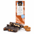 Ciocolată fără zahăr cu migdale și sare de mare, raw, BIO, 40g — ciocolată raw cu migdale și fulgi de sare de mare, prezentare lifestyle, Biovicta