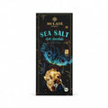 Ciocolată neagră BIO cu sare de mare, Mulate, 80g — cutie ciocolată Mulaté Organic Sea Salt cu eticheta completă, cristale de sare de mare, Biovicta