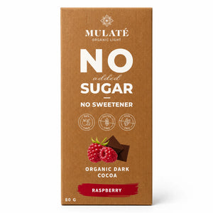 Ciocolată neagră 70% BIO Mulate cu zmeură și cacao nibs, fără zahăr, ambalaj 80g, Biovicta