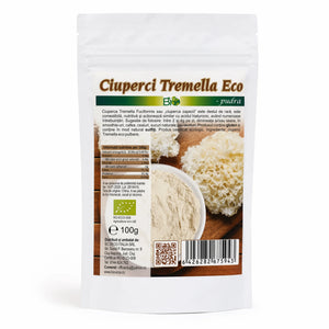 Ciuperci Tremella pulbere BIO 100g Biovicta, Tremella Fuciformis, eticheta cu certificare ecologică RO-ECO-008