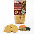 Crackers BIO din leguminoase cu linte, fără gluten, crackers și linte roșie, verde și neagră, prezentare lifestyle, Biovicta