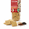 Crackers BIO din leguminoase cu quinoa tricoloră, fără gluten — crackers și quinoa albă, roșie și neagră, prezentare lifestyle, Biovicta