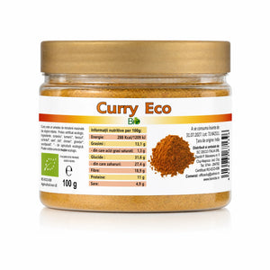 Curry BIO indian măcinat din 9 mirodenii 100g — coriandru, turmeric, fenicul, schinduf, chili, chimion, chimen, scorțișoară