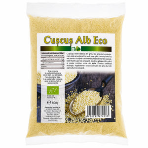 Cuscuș alb BIO 500g Biovicta, eticheta cu certificare ecologică RO-ECO-008