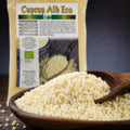 Cuscuș alb din gris de grâu dur în bol din lemn, cuscuș BIO 500g Biovicta