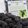 Dude negre uscate deshidratate BIO 200g, prezentare lifestyle cu fructe coapte, Biovicta