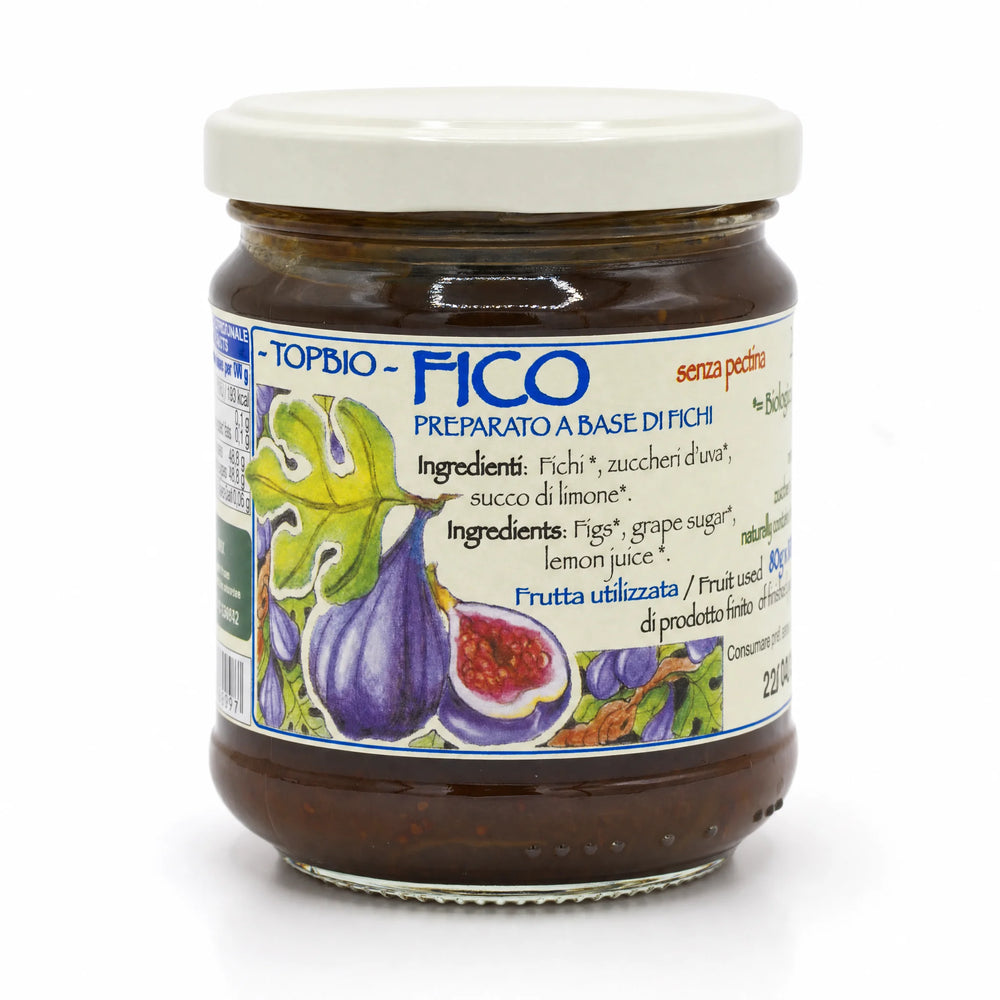 Dulceață artizanală din smochine italiene BIO, 210g — borcan cu eticheta completă, dulceață artizanală de smochine, Biovicta