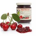 Dulceață artizanală acrișoară din vișine BIO, 210g — vișine naturale și dulceață, prezentare lifestyle, Biovicta