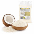 Făină de cocos BIO 500g, prezentare lifestyle cu pulbere fină, ideală pentru deserturi fără gluten, Biovicta